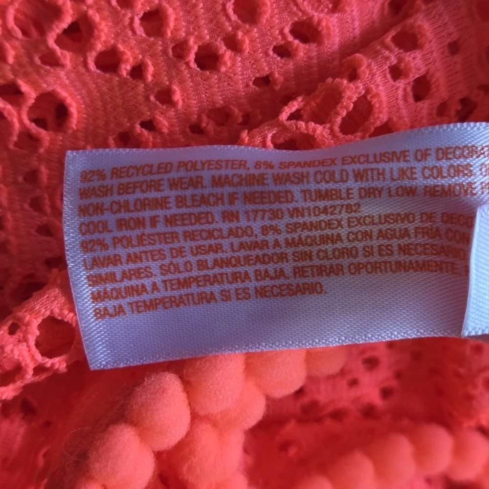 Pink Crochet Sleeveless Swim Cver Up Dress